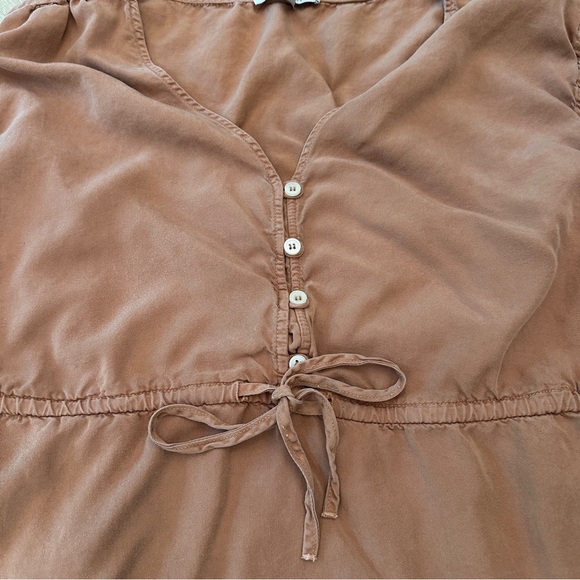 Love Tree Brown Sleeveless Tie Front Sundress - Picture 2 of 8